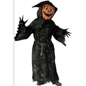 Fun World Bobblehead Pumpkin Child Halloween Costume Boys Size M 8-10 Scary New!